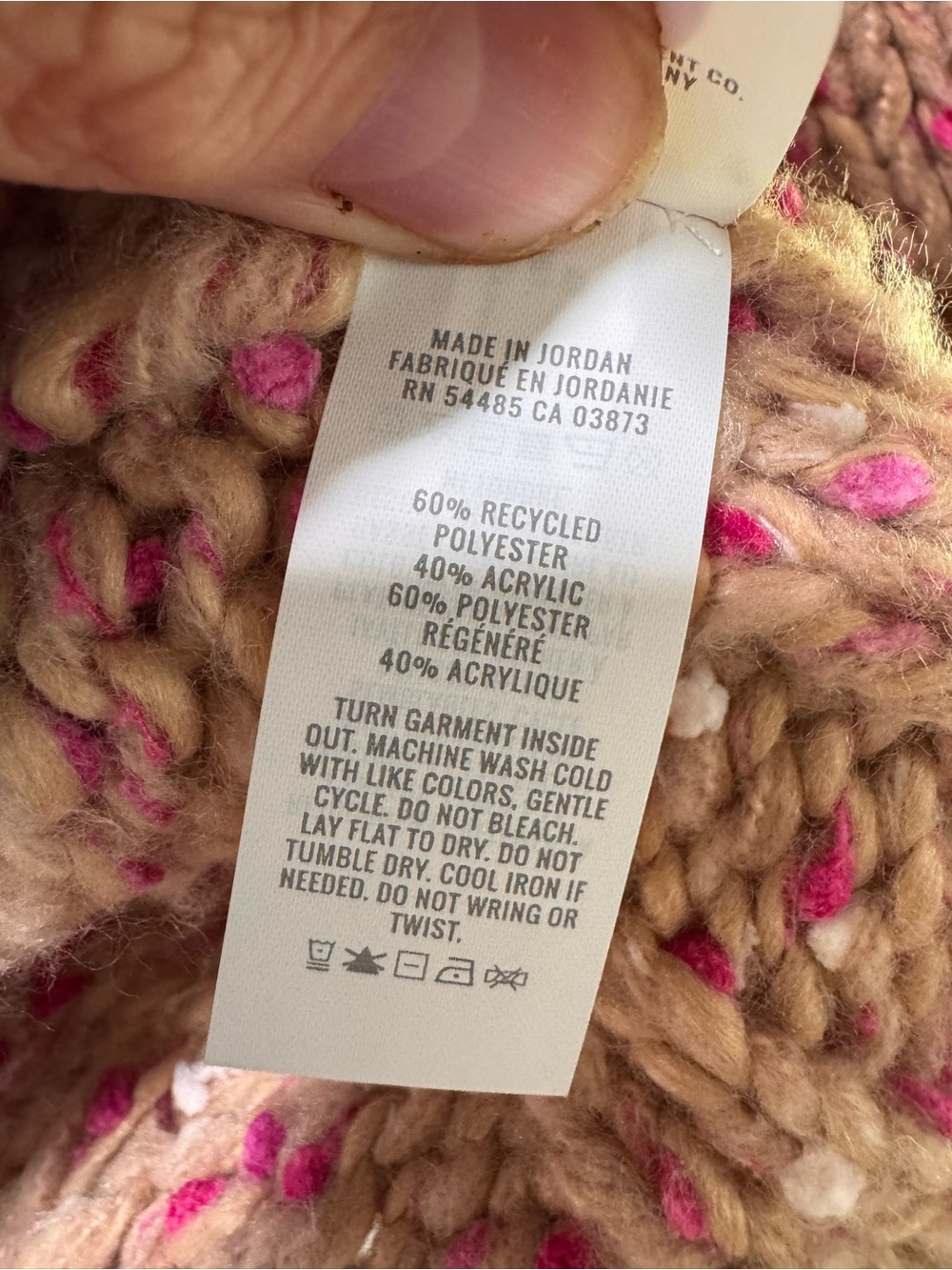 aerie Pink Speckled Open-Front Knit Cardigan - Picture 4 of 4